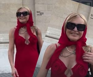 Monika Olejnik pręży biust w wydekoltowanej sukni. Co za sylwetka!