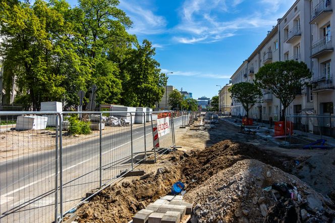 Tramwaj na Rakowieckiej w budowie