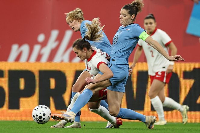 Marta Nawrocka na meczu Polska - Holandia