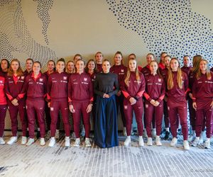 Marta Nawrocka na meczu Polska - Holandia