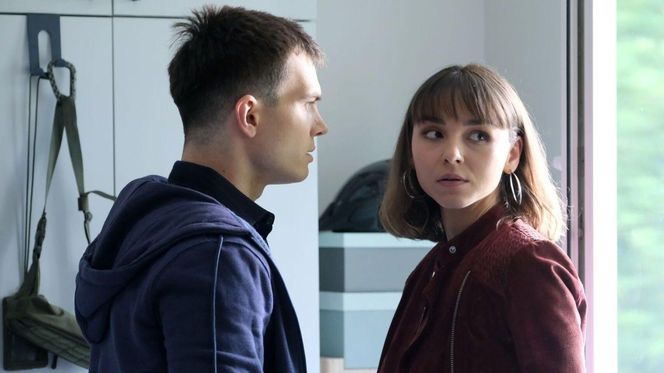 M jak miłość odc. 1887. Tomek Kubicki (Chris Cugowski), Justyna (Marta Malinowska)