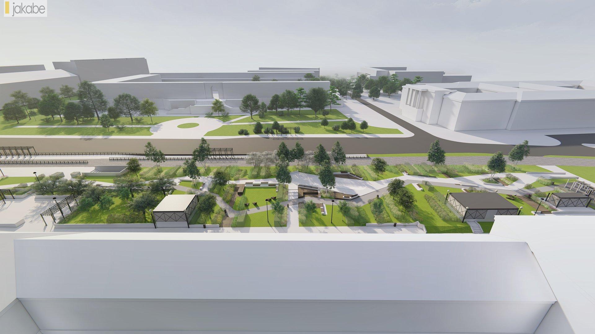 Nowy Skwer Sportów Miejskich w centrum Warszawy projektu JAKABE