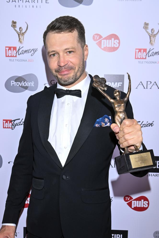 Andrzej Młynarczyk (Tomek Chodakowski w M jak miłość) z Telekamerą 2023