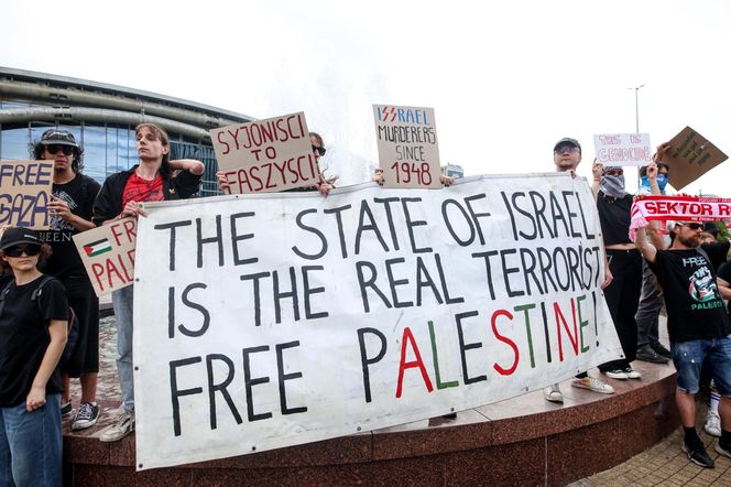 Protesty przed Polska - Izrael na Eurobasket 2025
