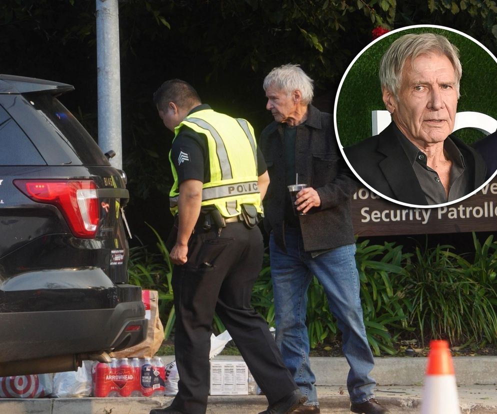 Harrison Ford eskortowany przez policję. Chciał sprawdzić, czy jego dom wciąż stoi. Affleck uciekł do byłej żony