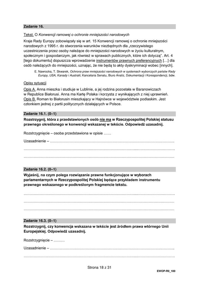 Matura 2025: WOS poziom rozszerzony 13.05.2025. ARKUSZE CKE [Formuła 2015]	