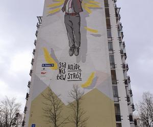 Mural Anioła z serialu Alternatywy 4 na Ursynowie zniszczony przez wandala. Niedawno został odnowiony