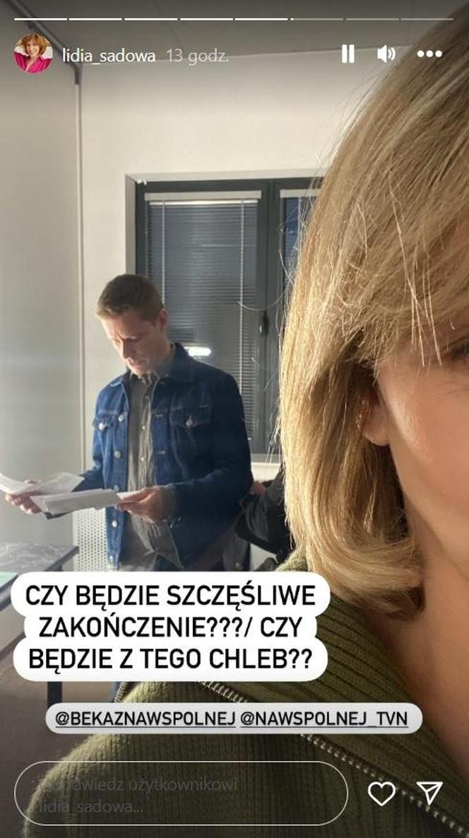 Na Wspólnej na planie: Iga (Lidia Sadowa), Robert Tadeusiak (Dariusz Wnuk)