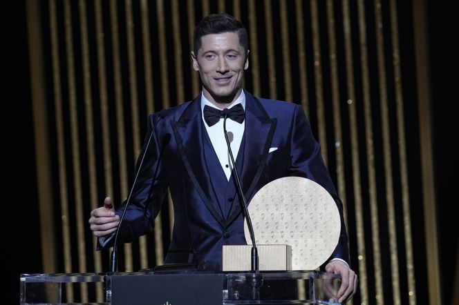 Robert Lewandowski i Anna Lewandowska na gali Złota Piłka 2021