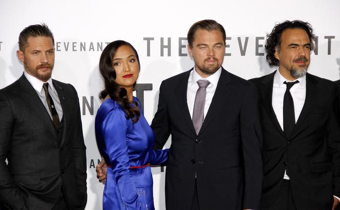 Leonardo DiCaprio i Tom Hardy na premierze The Revenant - Zjawa