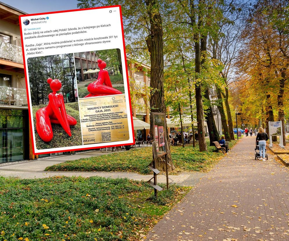 Busko-Zdrój. Rzeźba Gai skrytykowana przez polityków Konfederacji. Kosztowała ponad 300 tys. zł publicznych pieniędzy
