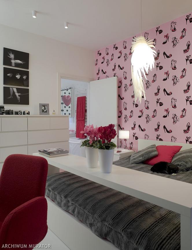 różowa nowoczesna sypialnia 2