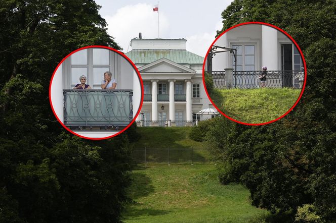 Rodzina Nawrockich przejęła Belweder: Kasia w kasku na hulajnodze, teściowe na balkonie