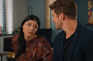 M jak miłość odc. 1711. Iza (Adriana Kalska), Marcin (Mikołaj Roznerski)