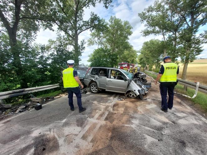 Wypadek na DK 38 w Ucieszkowie. Cztery osoby zostały poszkodowane