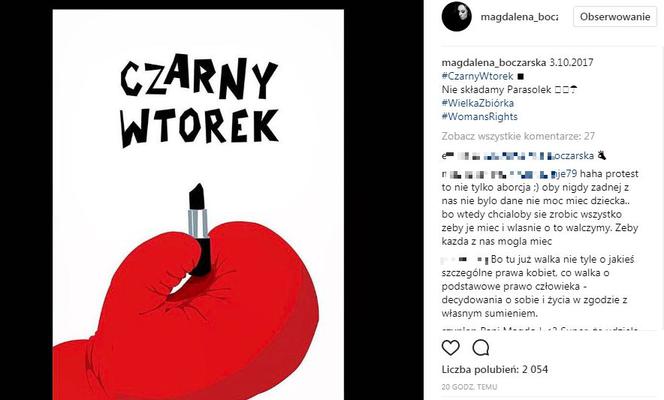 Czarny Wtorek 2017 - gwiazdy, które wsprały protest