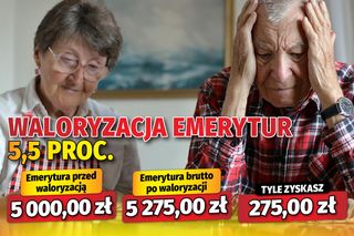 Waloryzacja emerytur 5,5 proc. 