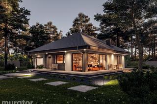 Czterolistna koniczyna wariant XIX - widok na dom wieczorową porą