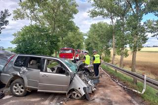 Wypadek na DK 38 w Ucieszkowie. Cztery osoby zostały poszkodowane