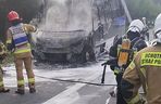Autobus spłonął na A4. Dantejskie sceny na Opolszczyźnie