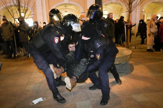 Protesty w Rosji przeciwko wojnie z Ukrainą.