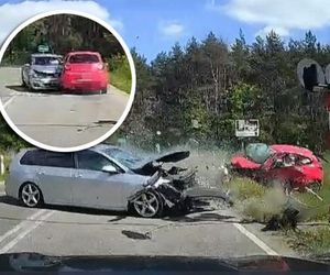 Pirat drogowy staranował dwa auta. Policja ujawniła nagranie