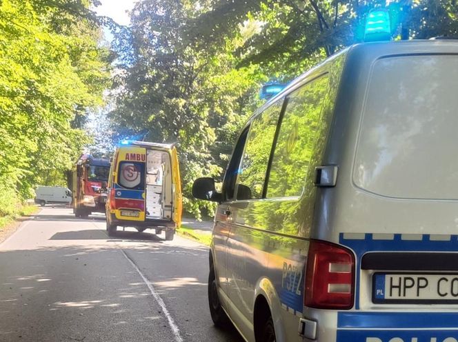 Wypadek motocyklisty na BMW w Puńcowie