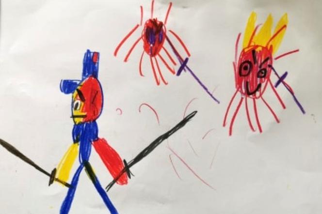Praca 6-letniego Michała "Policja walczy z pandemią"