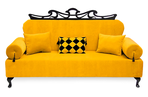 Sofa z nietypowym detalem