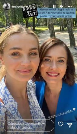 Przyjaciółki 20 sezon na planie. Małgorzata Socha (Inga), Zuza (Anita Sokołowska)