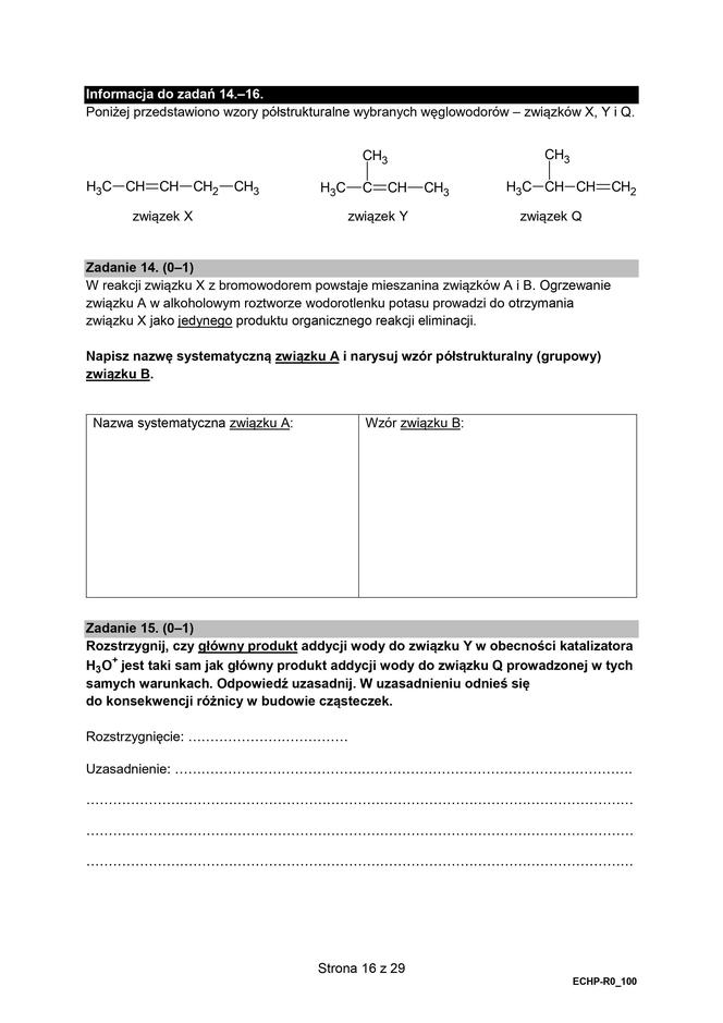 Matura 2024: chemia rozszerzona w formule 2015 - arkusze CKE i sugerowane odpowiedzi