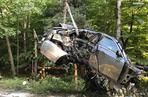 Straszny wypadek w Katowicach. Rozbił BMW w drobny mak! Kierowca w szpitalu