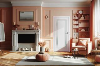 Kolor roku 2024 w salonie: Peach Fuzz. Jakie drzwi wybrać do modnego odcienia?