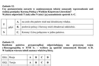 Próbny egzamin gimnazjalny - Historia i WOS