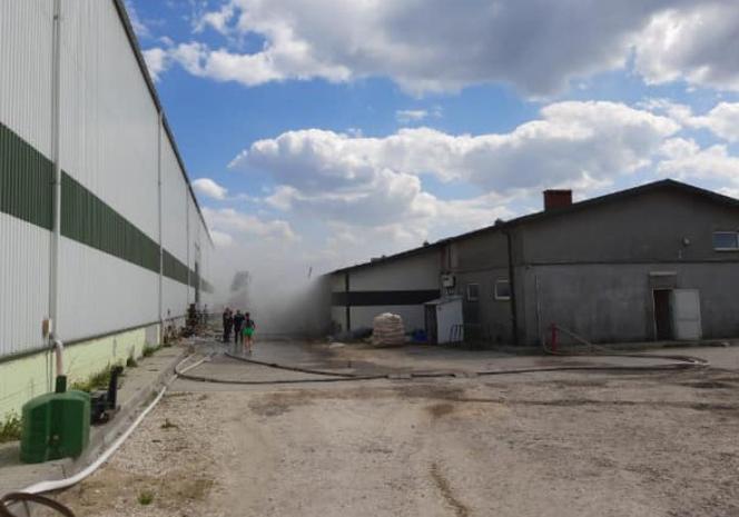 Pożar w Kliszowie. Płonęła hala produkcyjna herbat owocowych. Strażacy: "Pachniało"