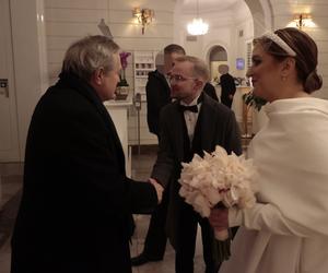 Ślub Patkowskiego i Semeniuk. Powitanie młodej pary