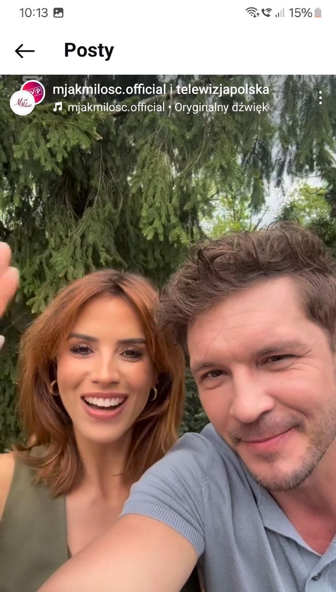 M jak miłość nowy sezon. Kama (Michalina Sosna), Marcin (Mikołaj Roznerski) na planie