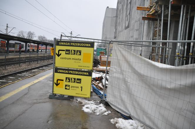 Przebudowa dworca PKP w Kielcach (styczeń 2023)