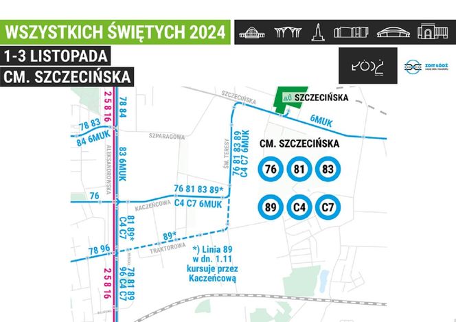 MPK Łódź w okresie Wszystkich Świętych