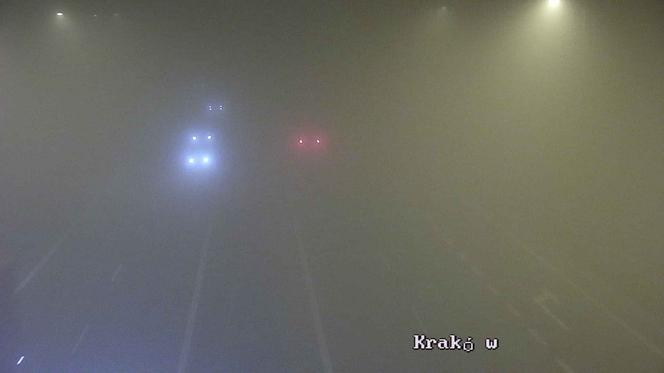 Potężna mgła na małopolskich drogach