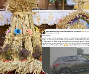 Szok na dożynkach. Samochód księdza obrzucony mielonką! Nie wiem, czy się śmiać, czy płakać
