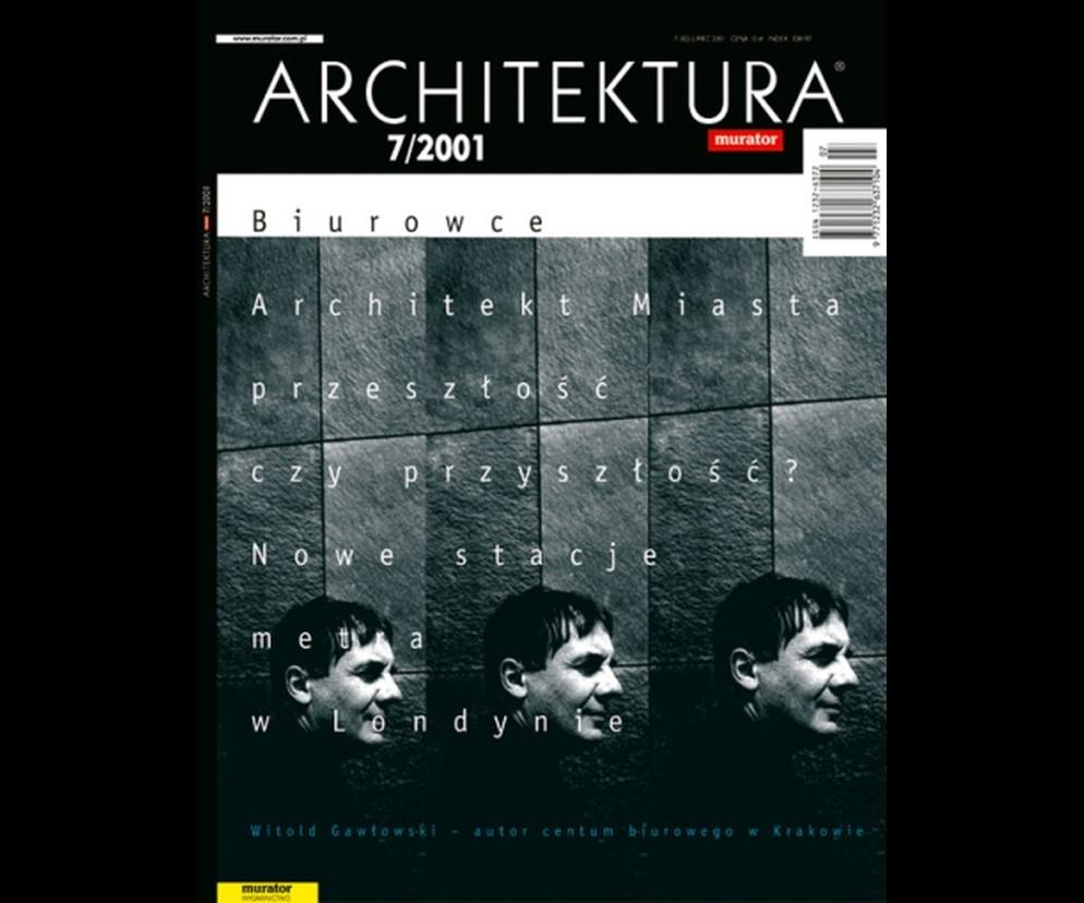 Okładka Miesięcznik Architektura 07/2001