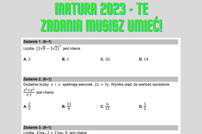 Matura Matematyka Zadania I Pewniaki Eska Pl