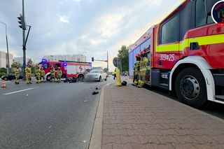 Wypadek na Mokotowie. Kierowca skutera trafił do szpitala 
