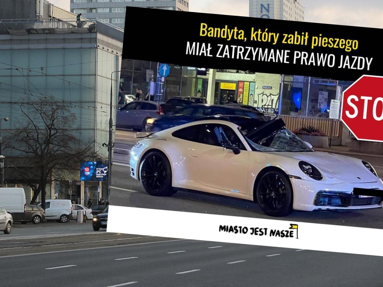 ZARZUTY dla kierowcy po wypadku na Marszałkowskiej - miał zatrzymane prawo jazdy!