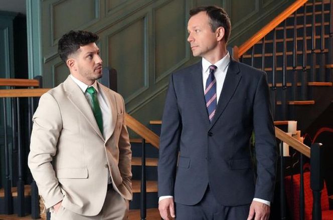 Barwy szczęścia, odcinek 3267. Justin (Jasper Sołtysiewicz), Bruno (Lesław Żurek)