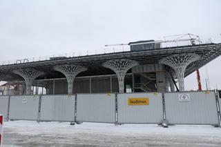 Budowa Dworca Metropolitalnego w Lublinie w zimowej odsłonie