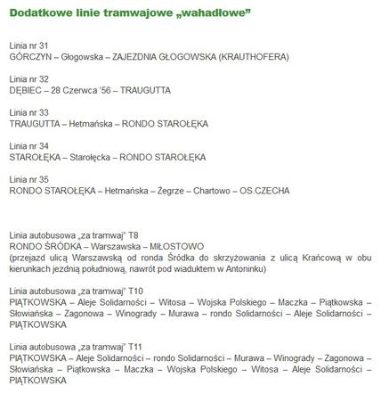 17. PKO Poznań Maraton - zmiany w rozkładzie MPK