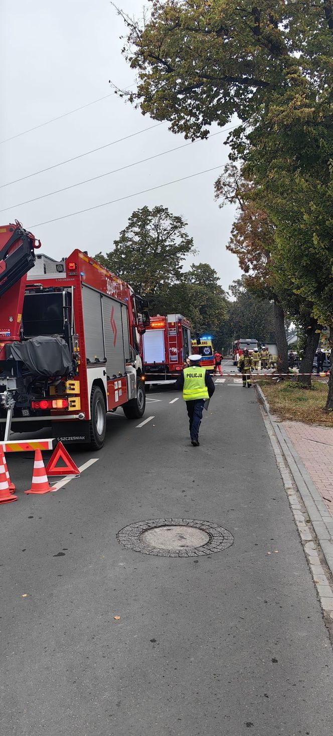 Zderzenie autobusu miejskiego z osobówką w Wilkowicach koło Leszna