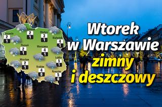 Pogoda na wtorek: to będzie zimny i deszczowy dzień w Warszawie. [MAPA]